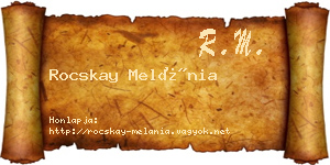 Rocskay Melánia névjegykártya